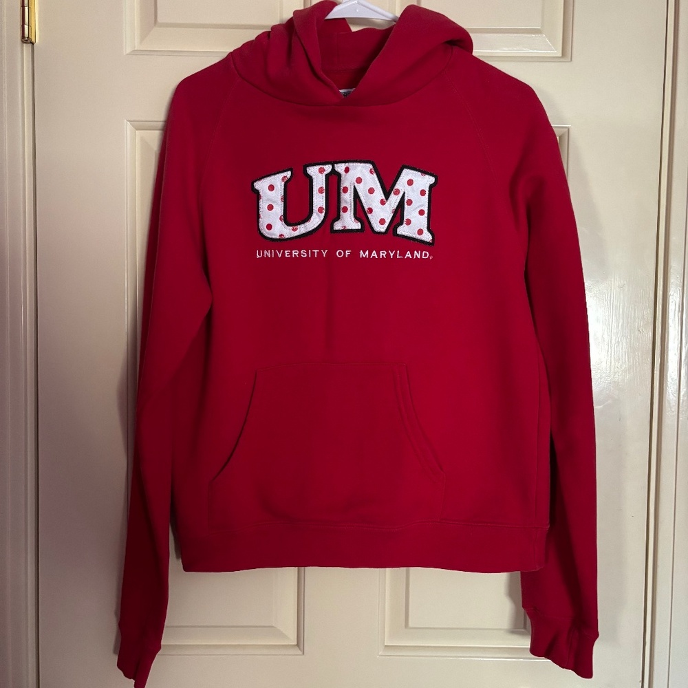 Vintage hoodie University of Maryland polka dots